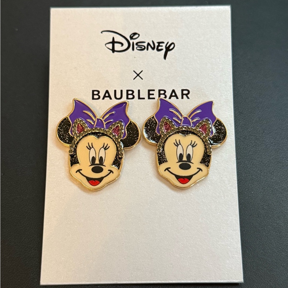 New Baublebar x Disney Minnie Mouse Cat costume Stud Earrings